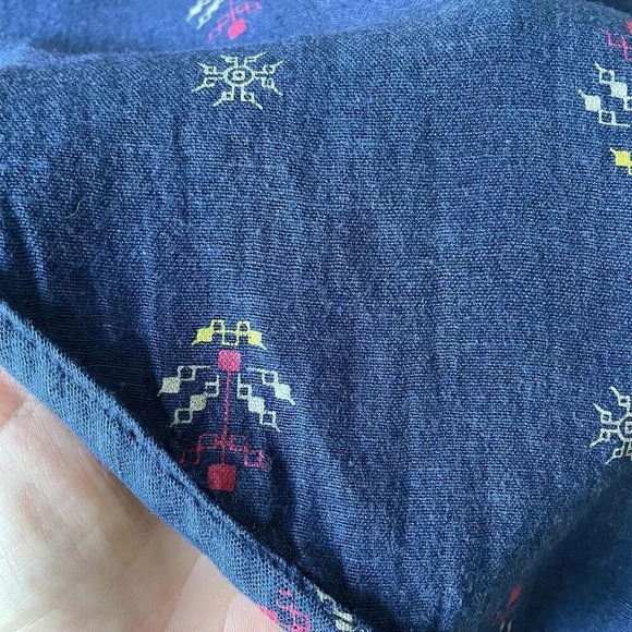 Tavisha Women’s Boho Top Medium Crop Blue/Fuschia Beaded Festival Hippie Casual - Picture 11 of 12